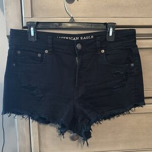 AE Black Denim Cutoff Shorts